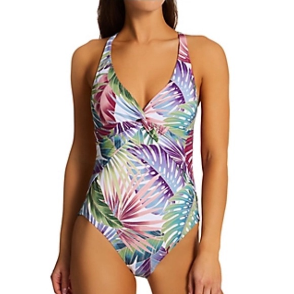Bleu Rod Beattie It’s A Breeze Plunge Drape One Piece - Picture 2 of 15